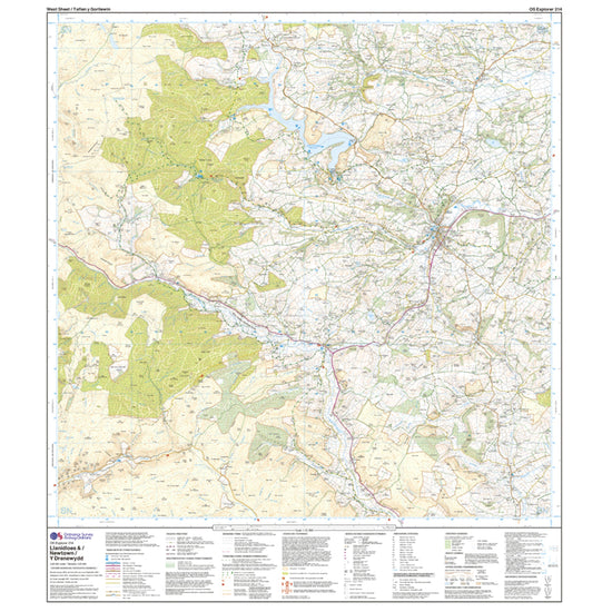 Explorer 214 Llanidloes & Newtown Map With Digital Version