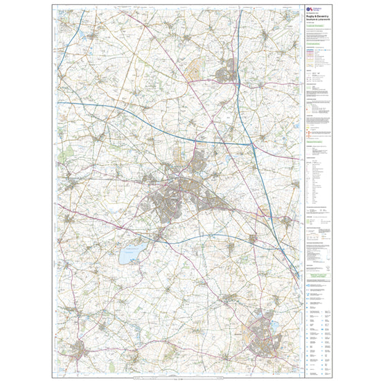 Explorer 222 Rugby, Daventry, Southam & Lutterworth Map With Digital Version