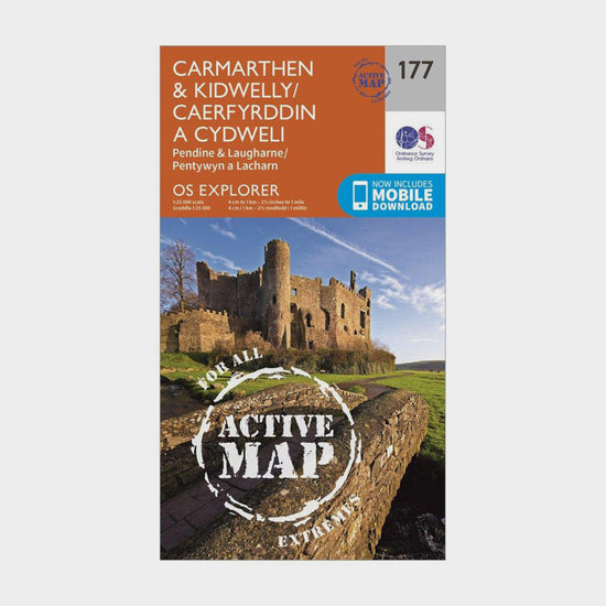 Explorer Active 177 Carmarthen & Kidwelly Map With Digital Version