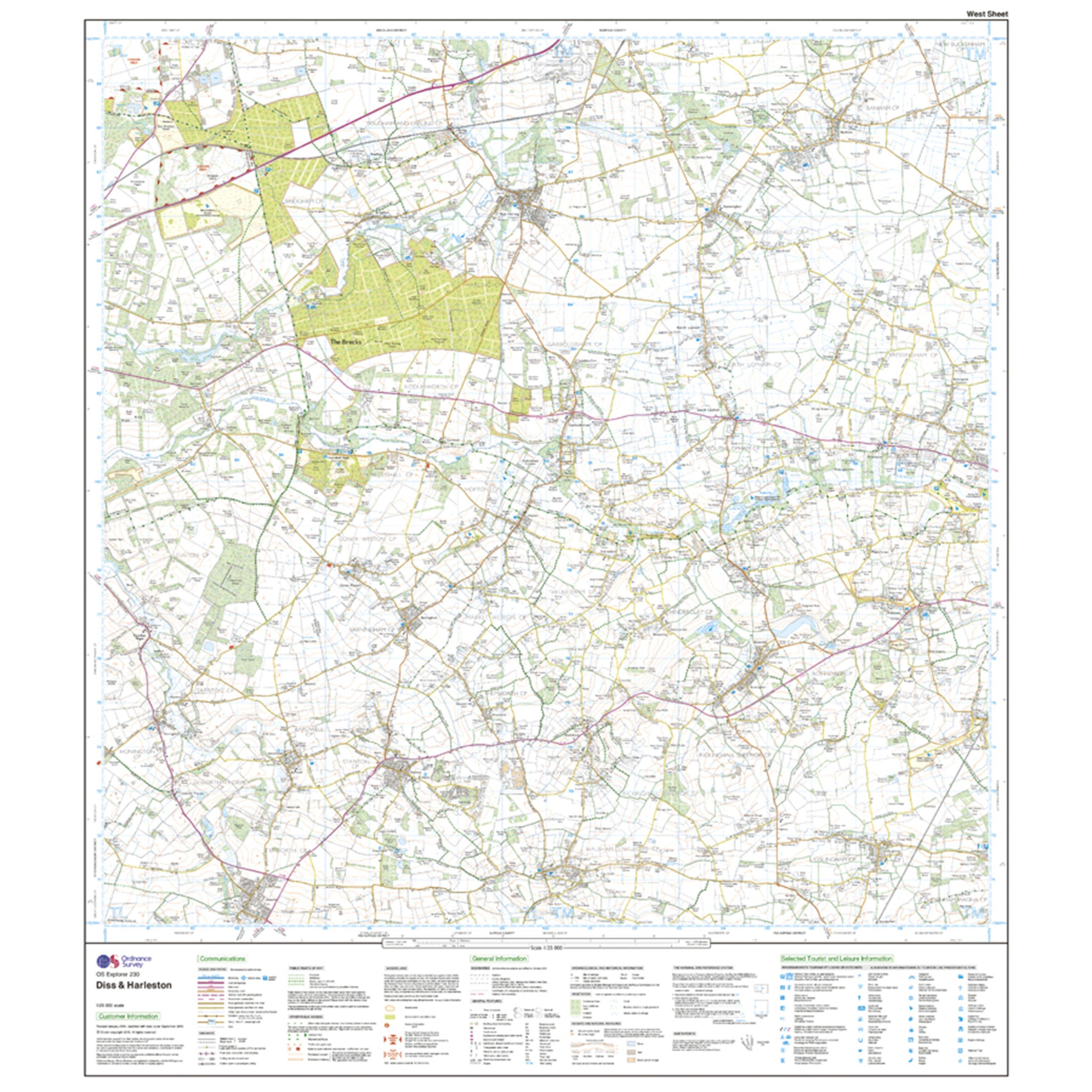 Explorer 230 Diss & Harleston Map With Digital Version