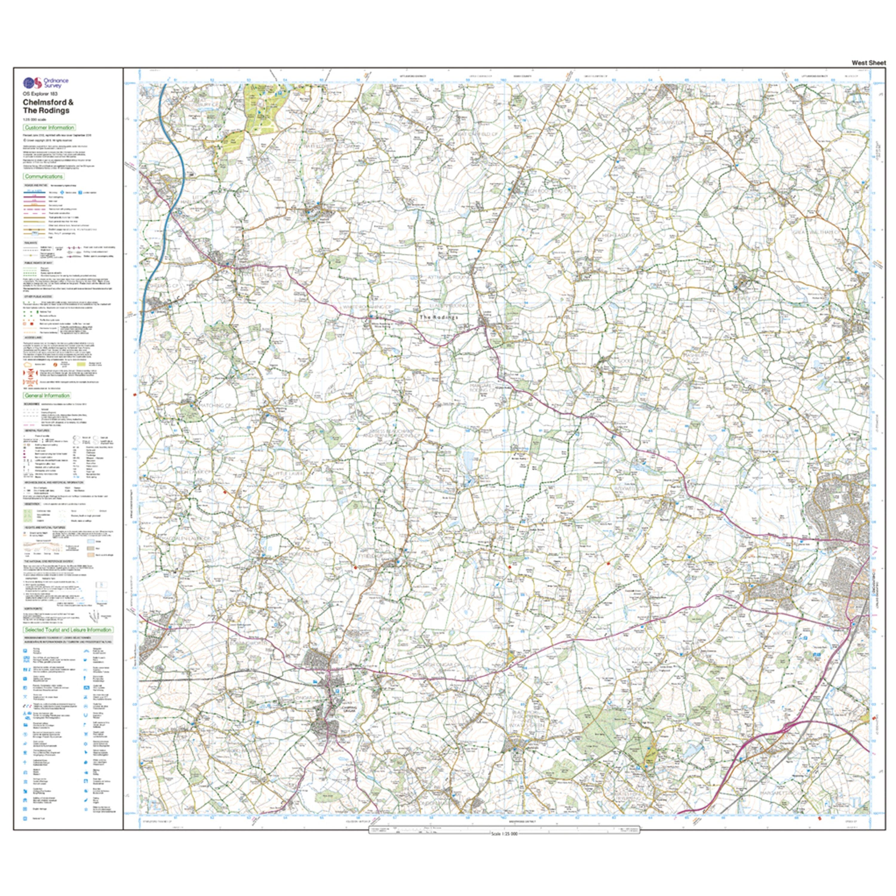 Explorer Active 183 Chelmsford & The Rodings Map With Digital Version