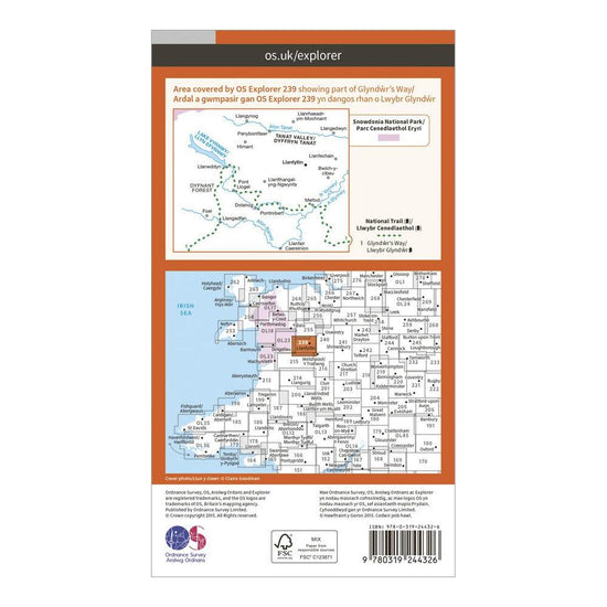 Explorer 239 Lake Vyrnwy & Llanfyllin Map With Digital Version