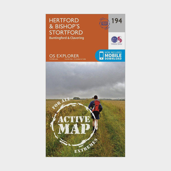 Explorer Active 194 Hertford & Bishop’s Stortford Map With Digital Version