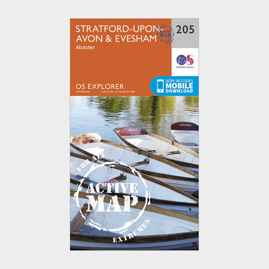 Explorer Active 205 Stratford-upon-Avon & Evesham Map With Digital Version