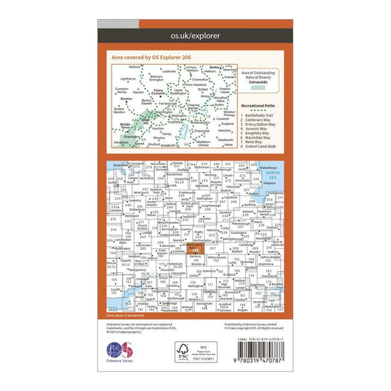 Explorer Active 206 Edge Hill & Fenny Compton Map With Digital Version