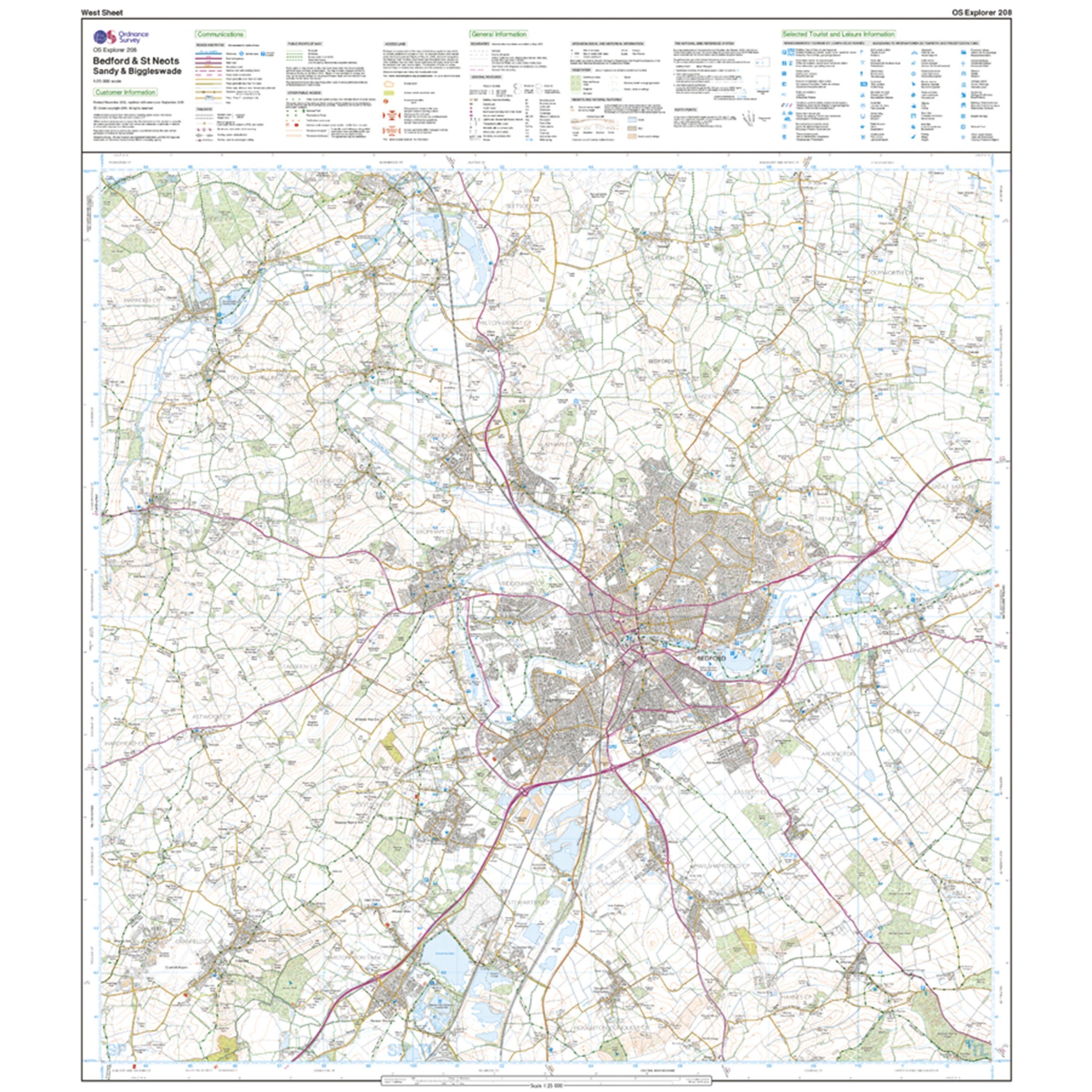 Explorer Active 208 Bedford & St Neots Map With Digital Version