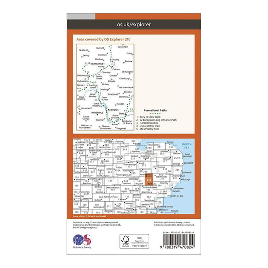 Explorer Active 210 Newmarket & Havehill Map With Digital Version