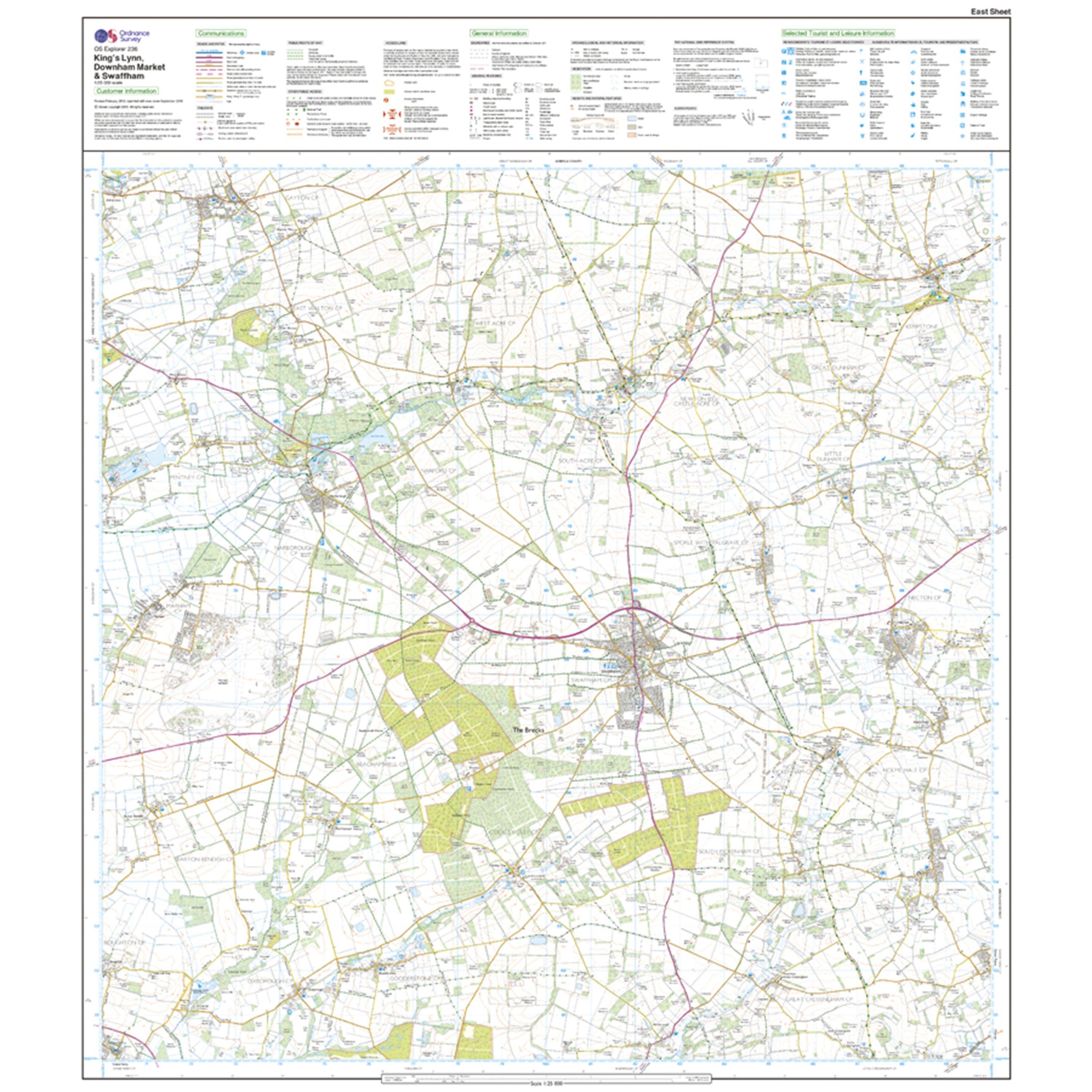 Explorer Active 236 King’s Lynn, Downham Market & Swaffham Map With Digital Version
