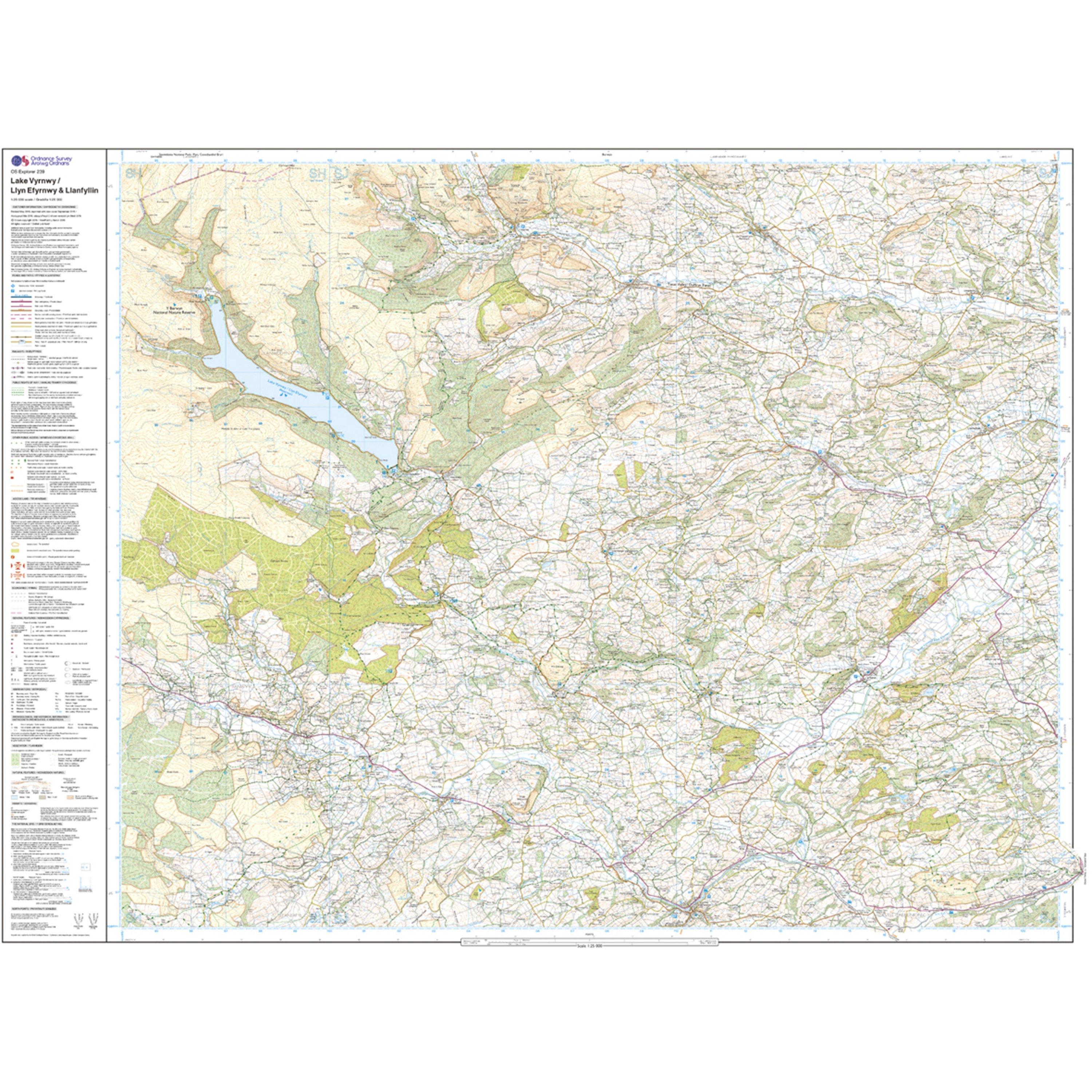 Explorer Active 239 Lake Vyrnwy & Llanfyllin Map With Digital Version