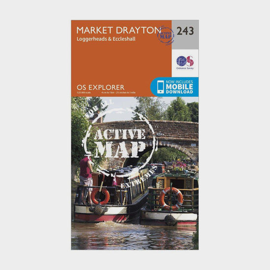 Explorer Active 243 Market Drayton, Loggerheads & Eccleshall Map With Digital Version