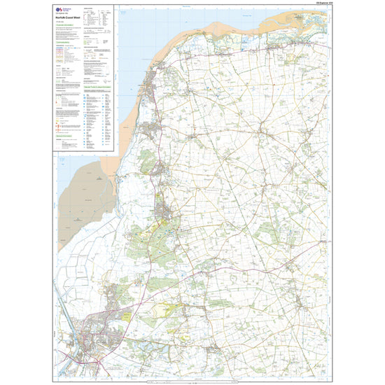 Explorer Active 250 Norfolk Coast West Map With Digital Version