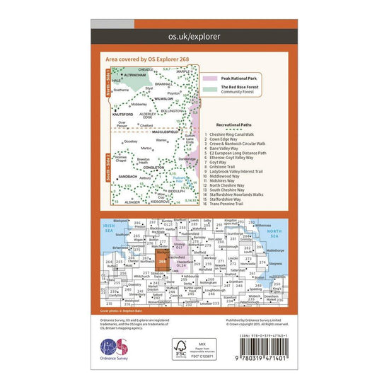 Explorer Active 268 Wilmslow, Macclesfield & Congleton Map With Digital Version