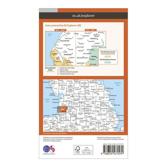 Explorer Active 285 Southport & Chorley Map With Digital Version