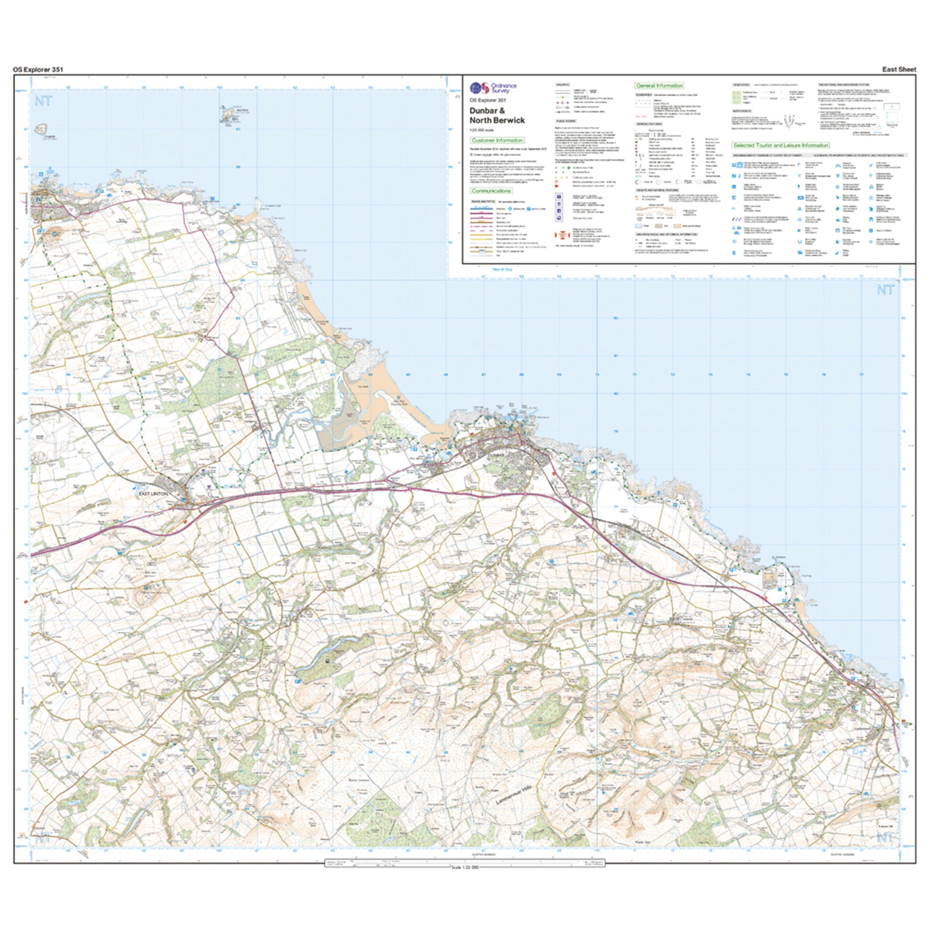 Explorer 351 Dunbar & North Berwick Map With Digital Version