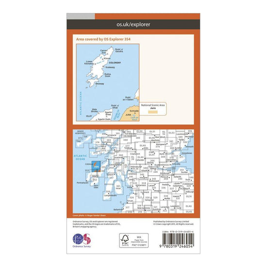 Explorer 354 Colonsay & Oronsay Map With Digital Version