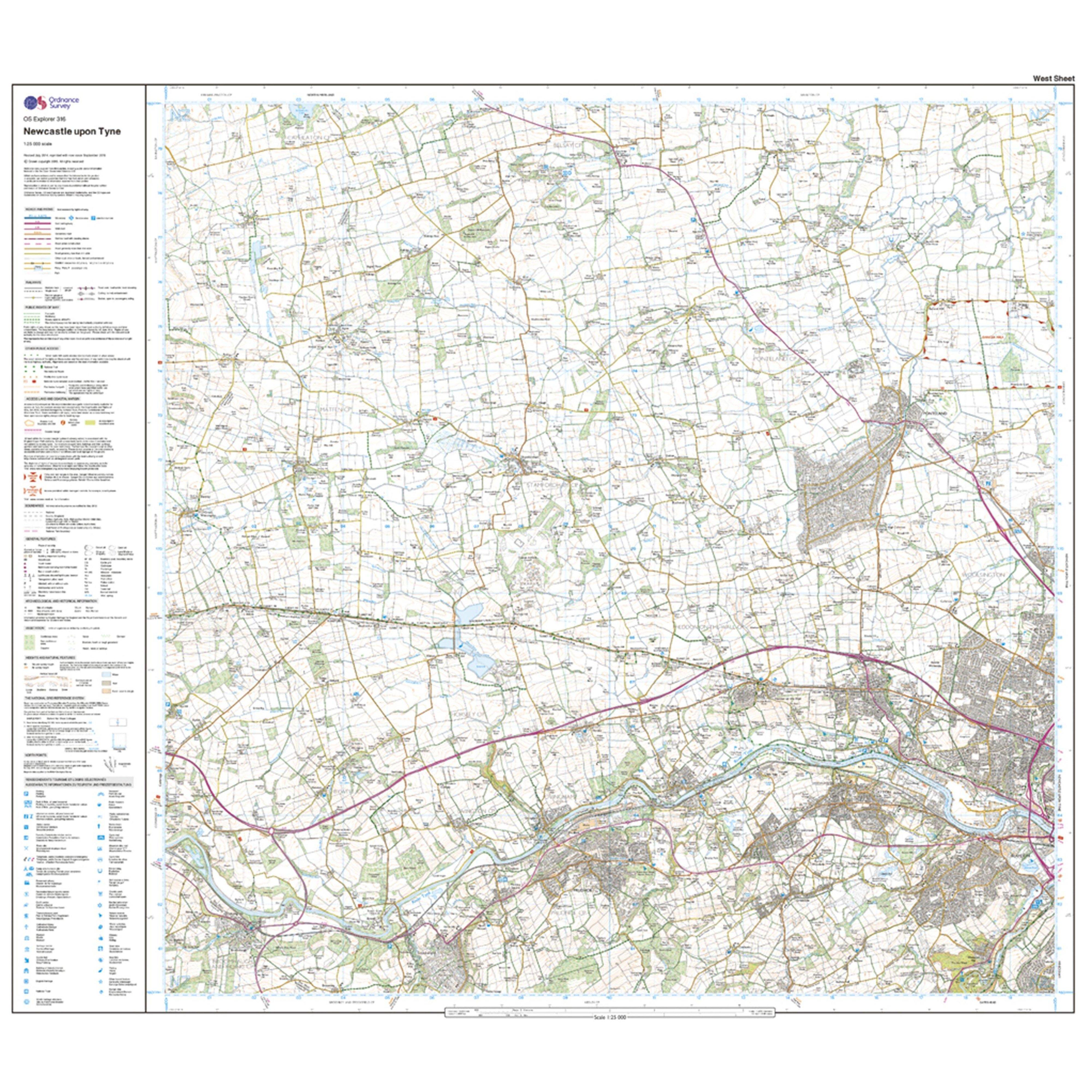Explorer Active 316 Newcastle upon Tyne Map With Digital Version