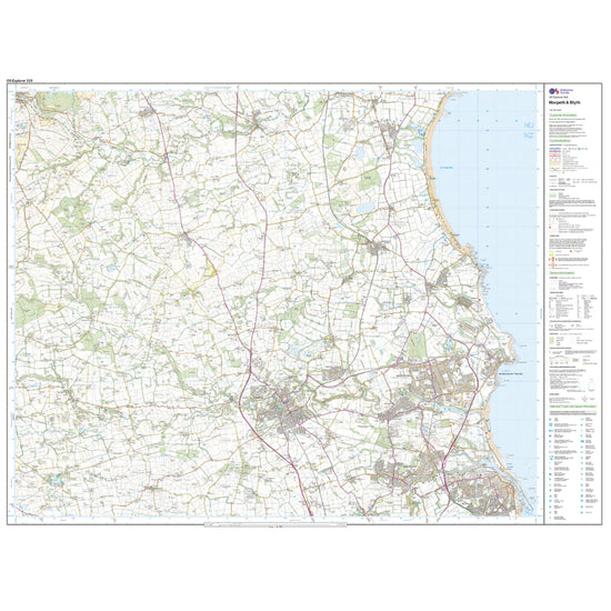 Explorer Active 325 Morpeth & Blyth Map With Digital Version