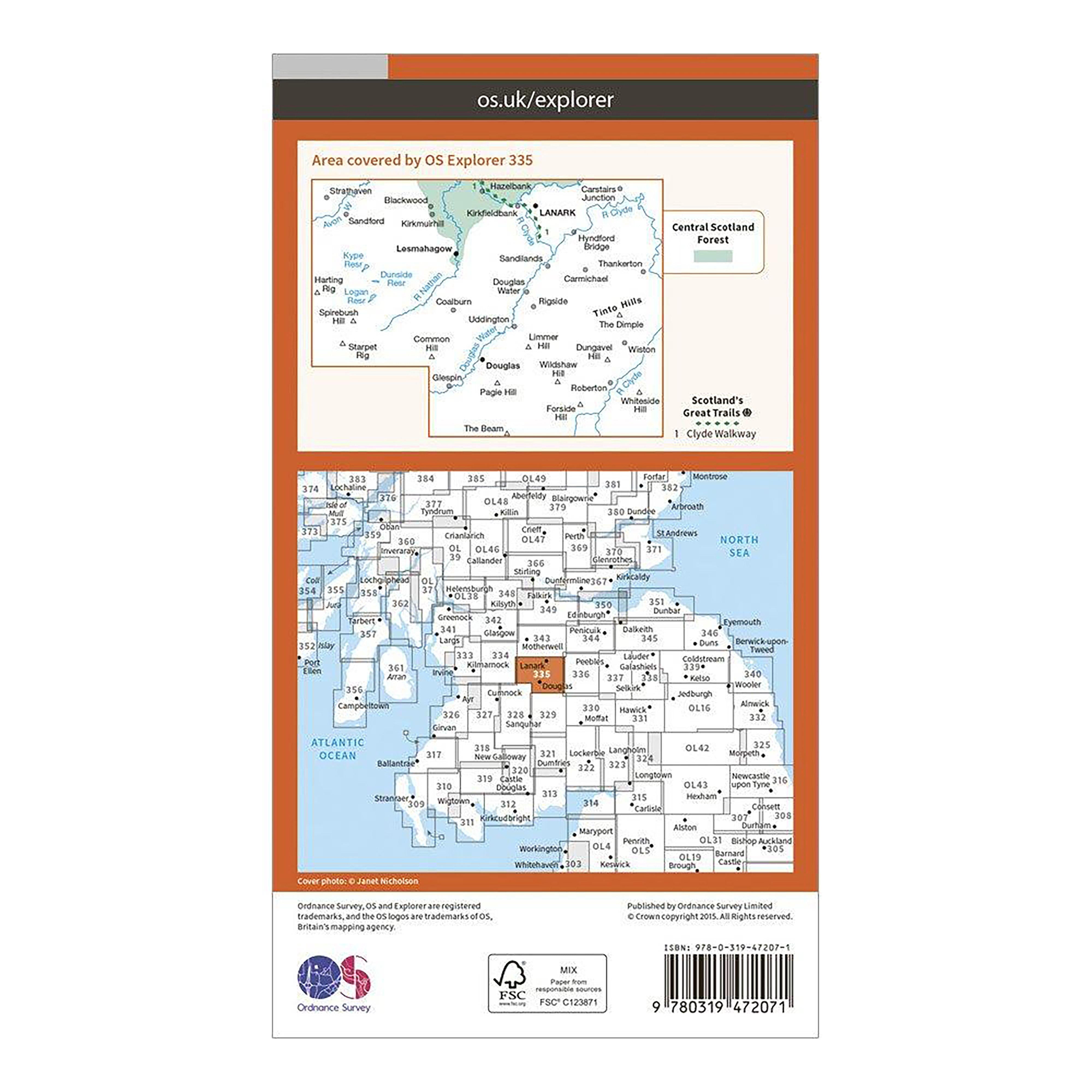 Explorer Active 335 Lanark & Tinto Hills Map With Digital Version