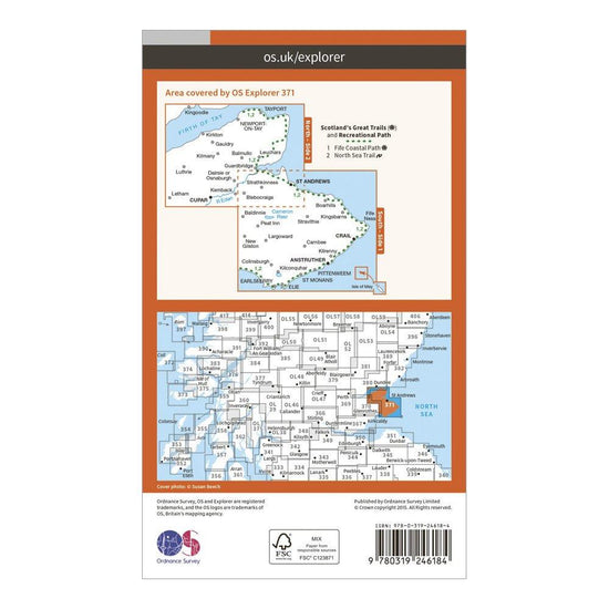 Explorer 371 St Andrews & East Fife Map With Digital Version