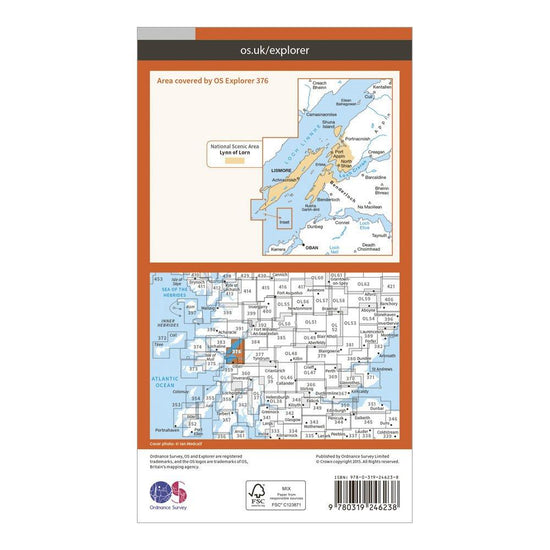 Explorer 376 Oban & North Lorn Map With Digital Version