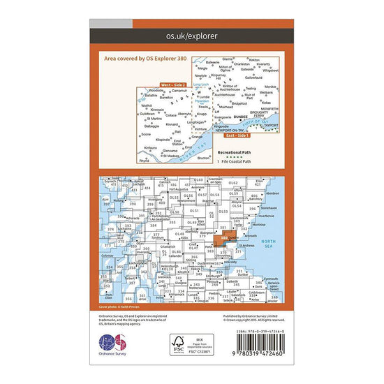 Explorer Active 380 Dundee & Sidlaw Hills Map With Digital Version