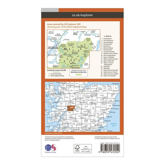 Explorer Active 392 Ben Nevis Map With Digital Version