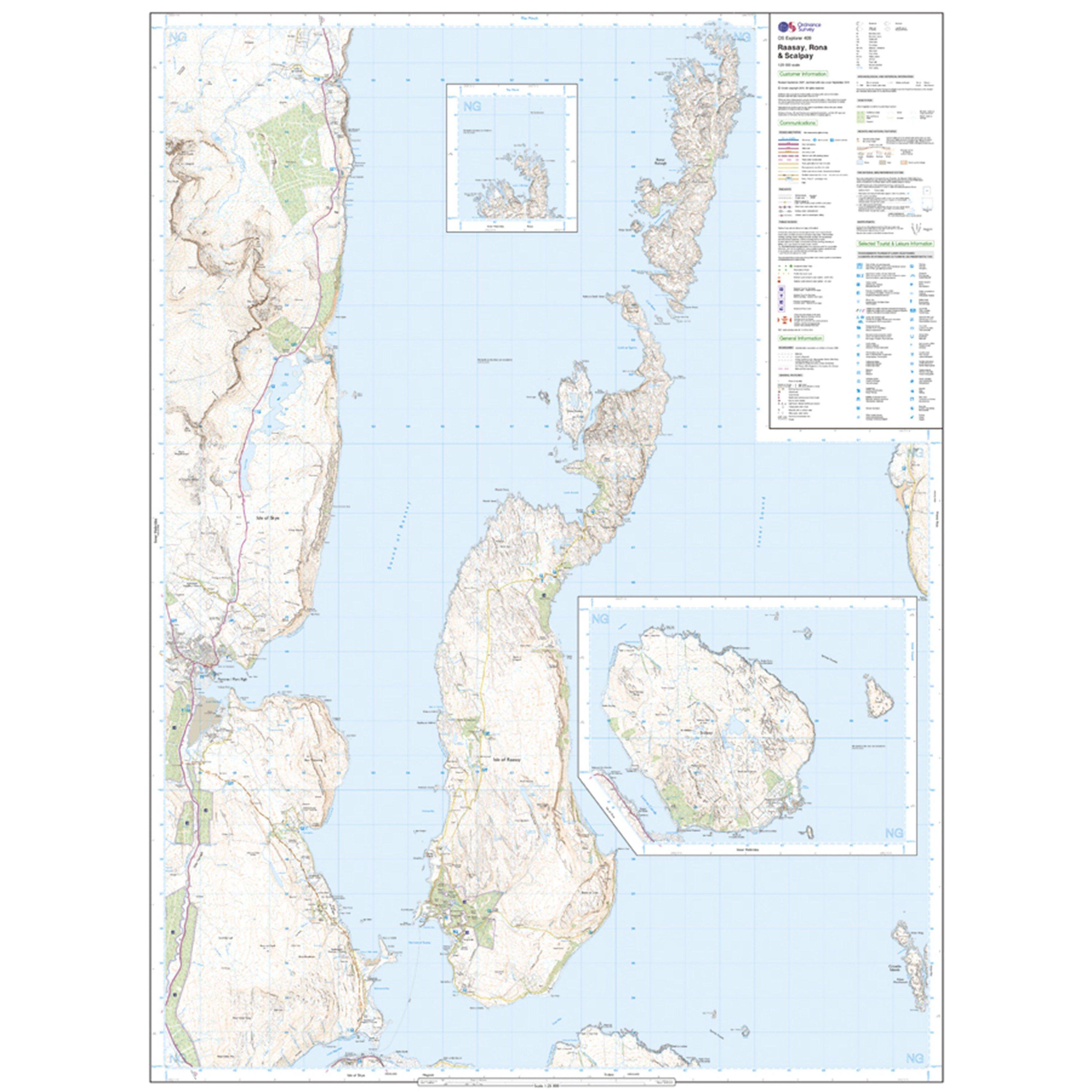 Explorer Active 409 Rasaay, Rona & Scalpay Map With Digital Version
