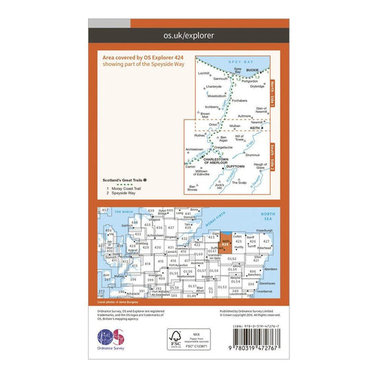 Explorer Active 424 Buckie & Keith Map With Digital Version