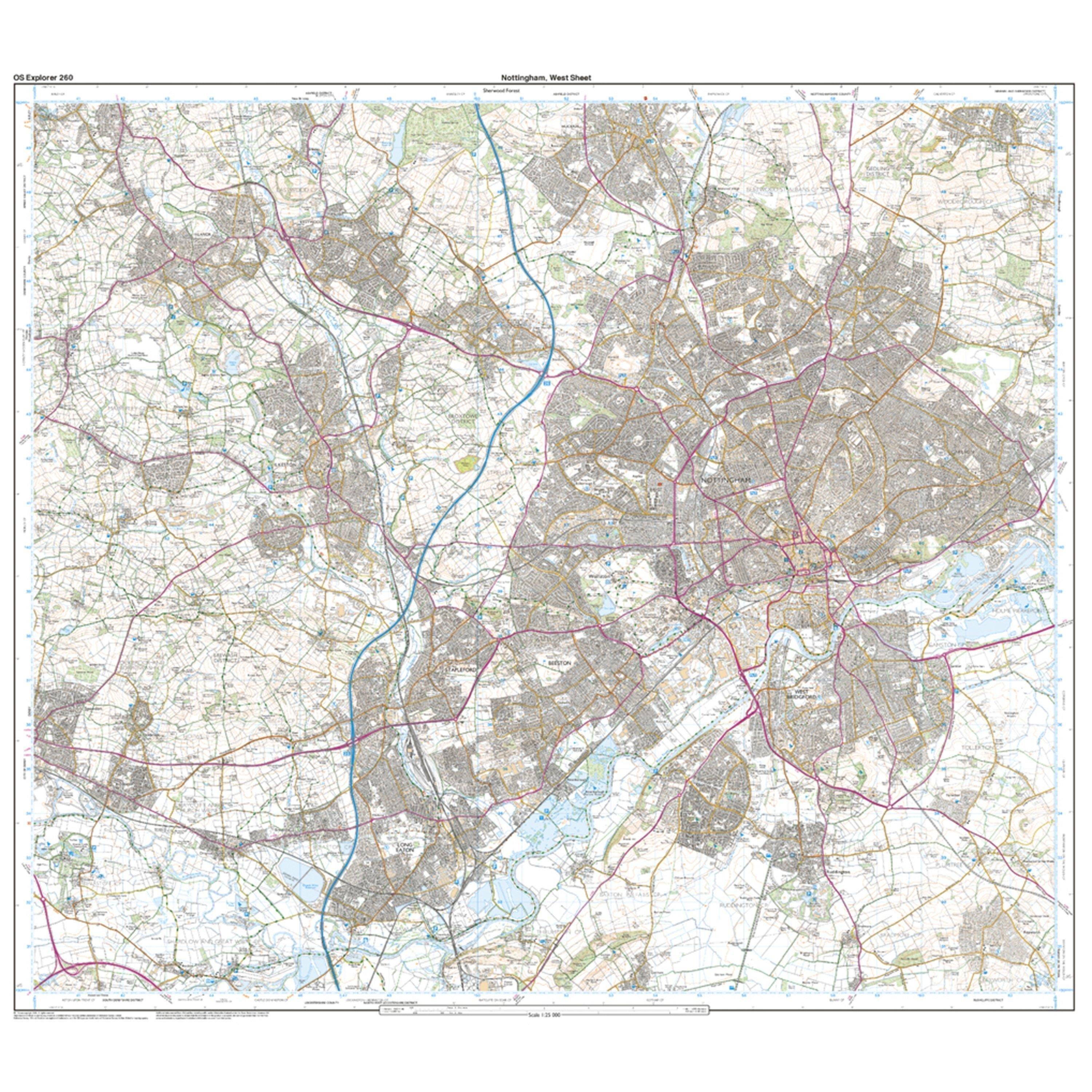 Explorer 260 Nottingham Map With Digital Version