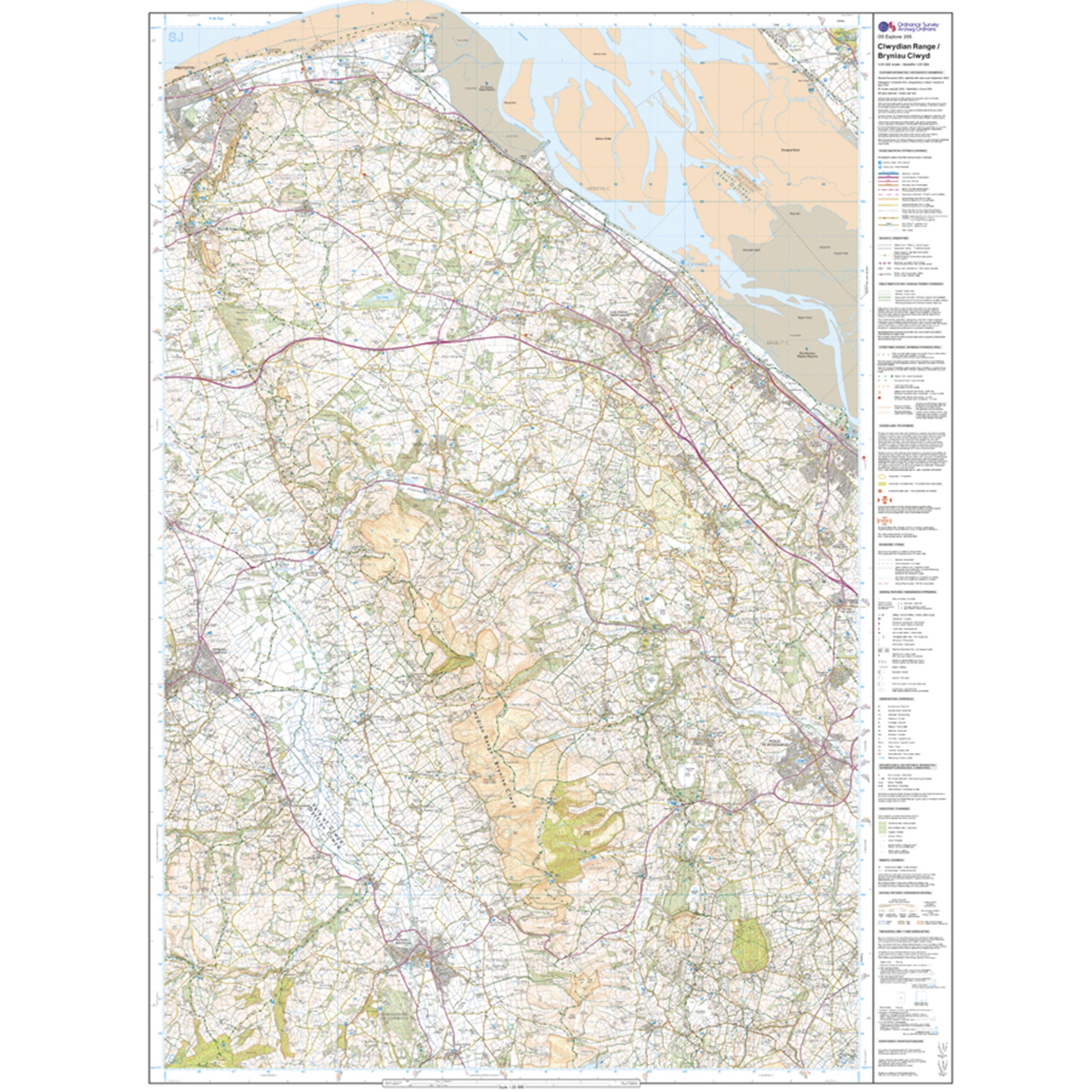 Explorer 265 Clwydian Range, Prestatyn, Mold & Ruthin Map With Digital Version
