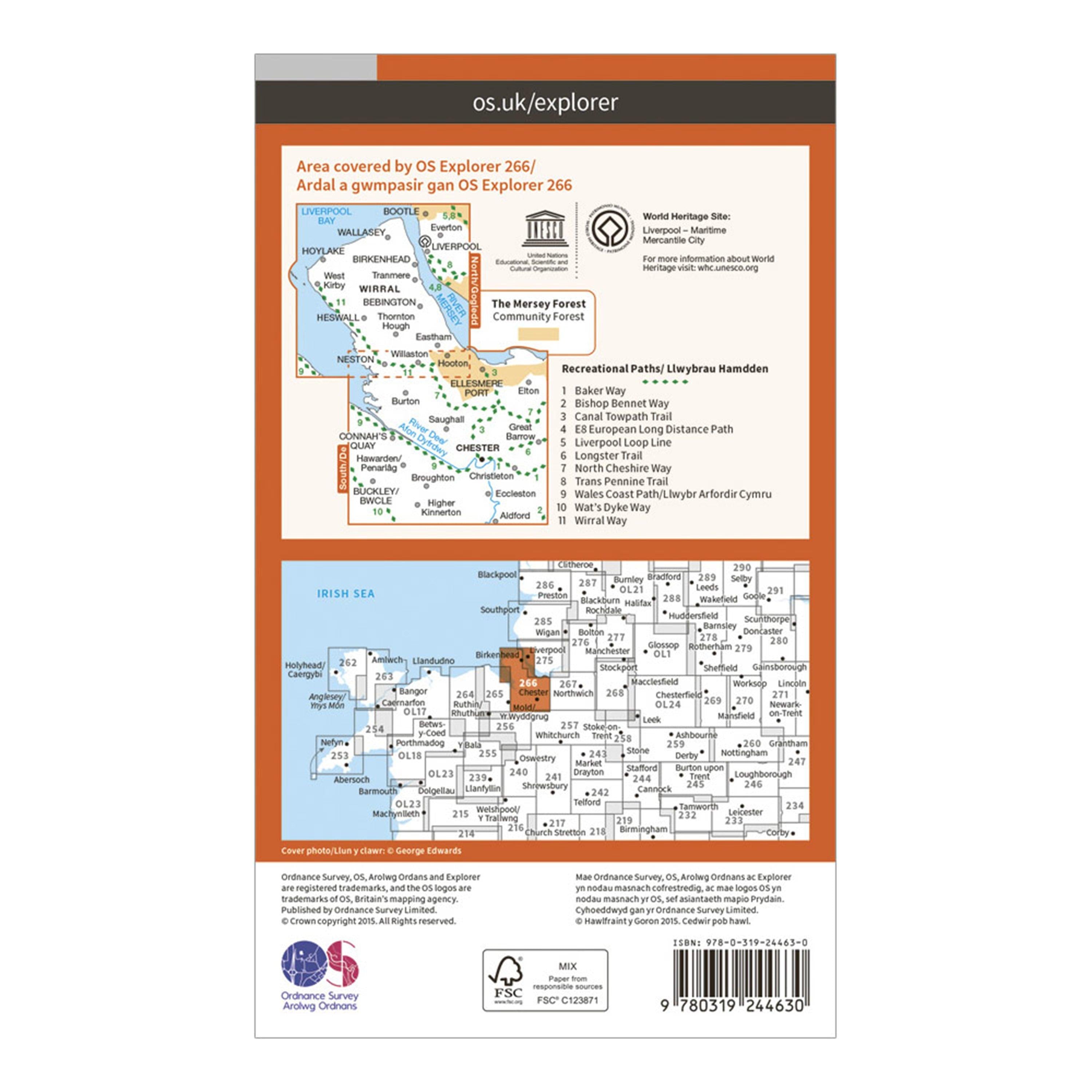 Explorer 266 Wirral & Chester Map With Digital Version