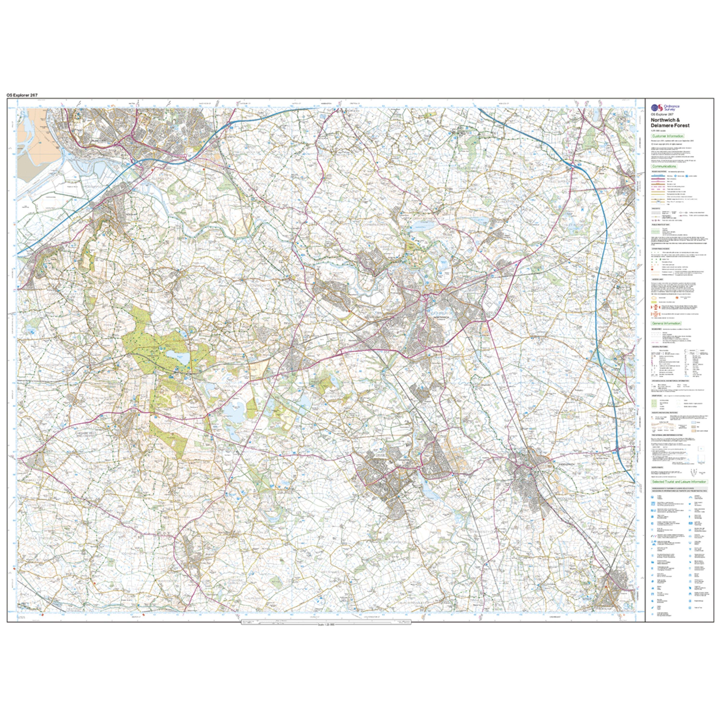 Explorer 267 Northwich & Delamere Forest Map With Digital Version