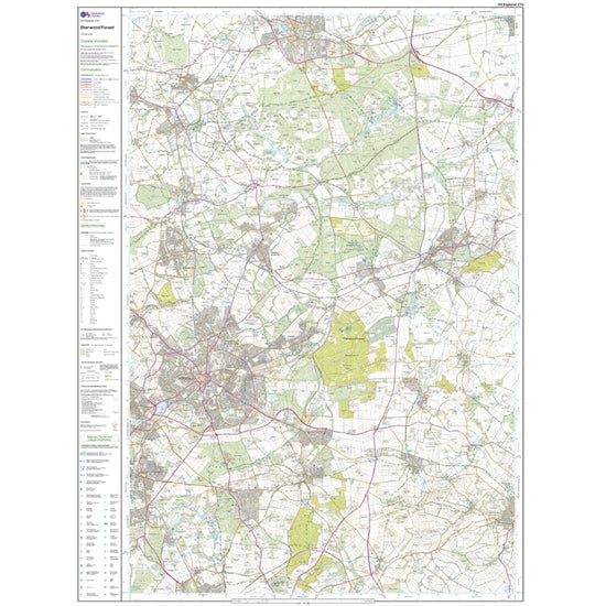 Explorer 270 Sherwood Forest Map With Digital Version