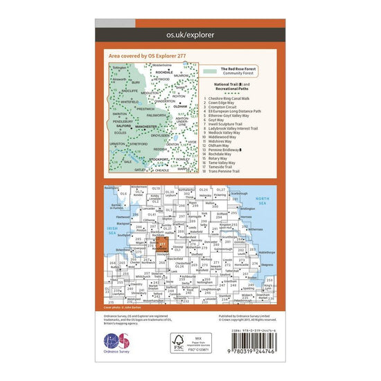 Explorer 277 Manchester & Salford Map With Digital Version