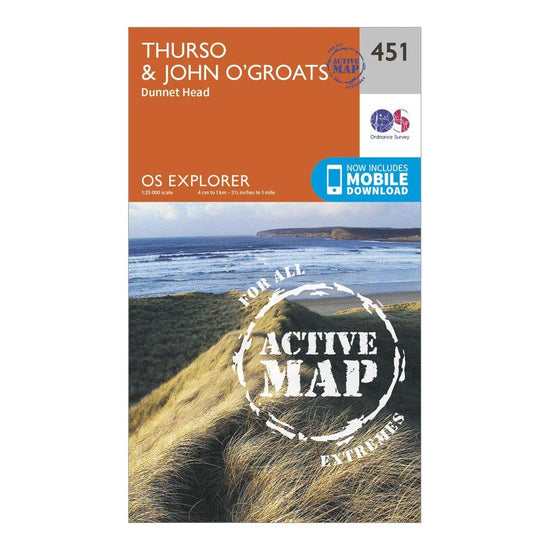 Explorer Active 451 Thurso & John o'Grates Map With Digital Version