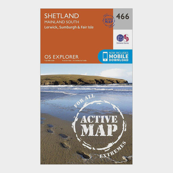 Explorer Active 466 Shetland - Mainland South Map With Digital Version