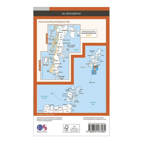 Explorer Active 466 Shetland - Mainland South Map With Digital Version