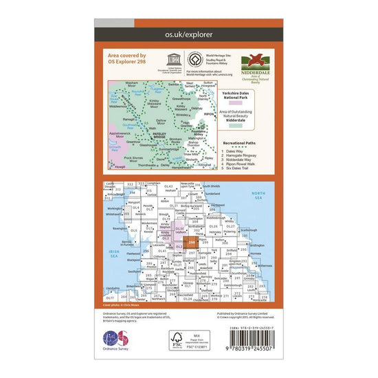 Explorer 298 Nidderdale Map With Digital Version