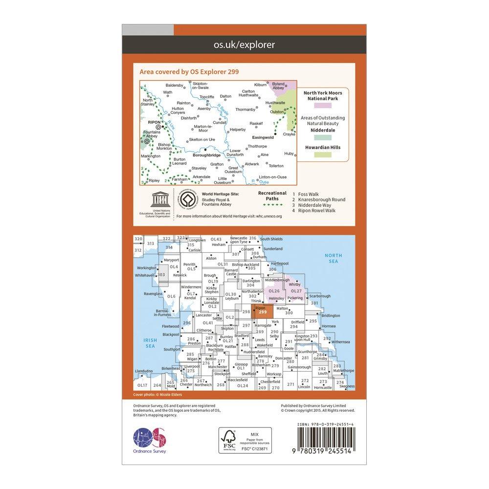 Explorer 299 Ripon & Boroughbridge Map With Digital Version