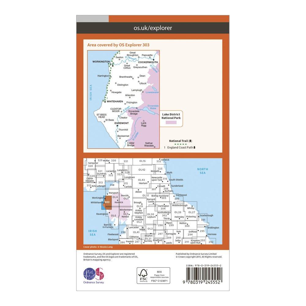 Explorer 303 Whitehaven & Workington Map With Digital Version