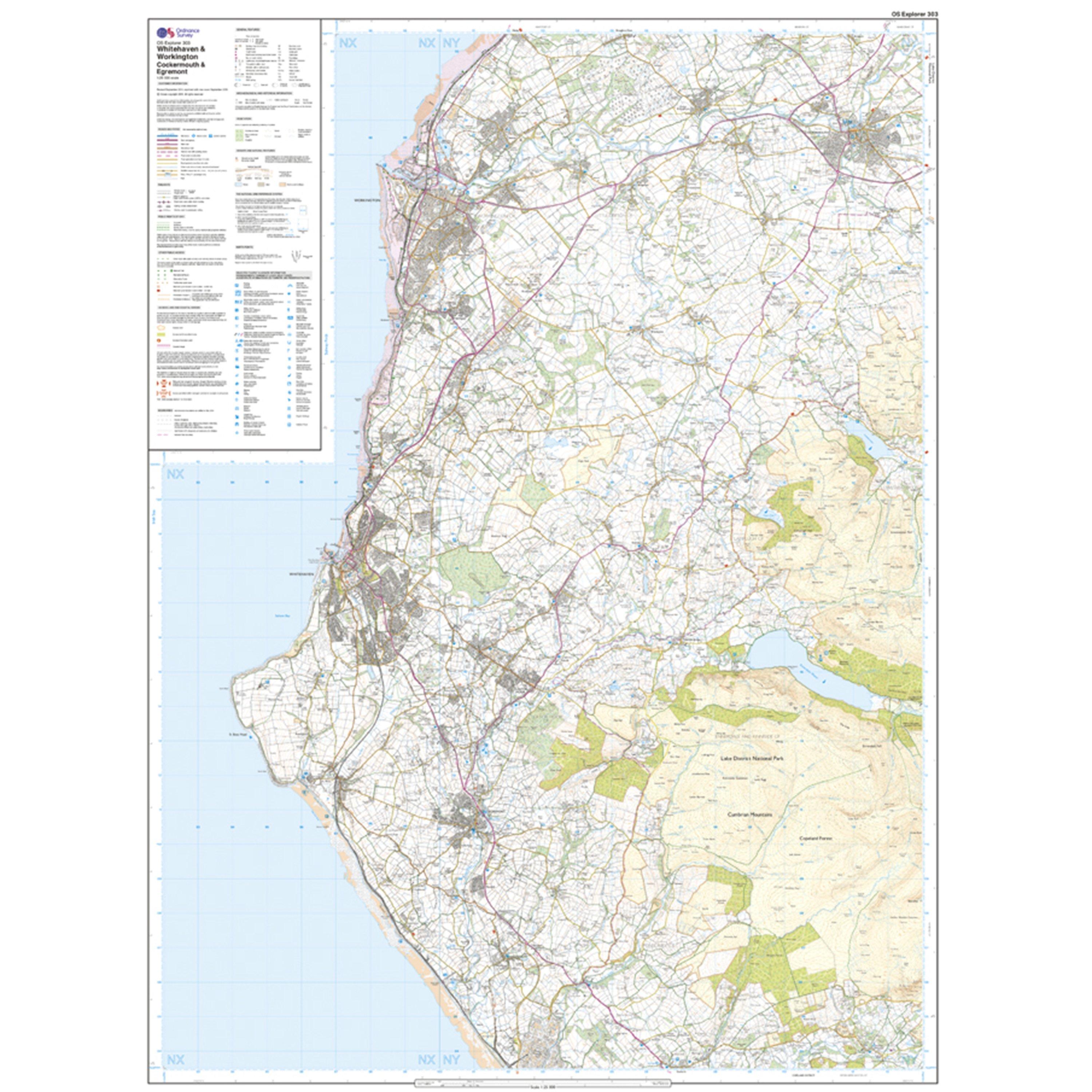 Explorer 303 Whitehaven & Workington Map With Digital Version