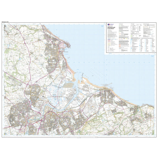Explorer 306 Middlesbrough & Hartlepool Map With Digital Version