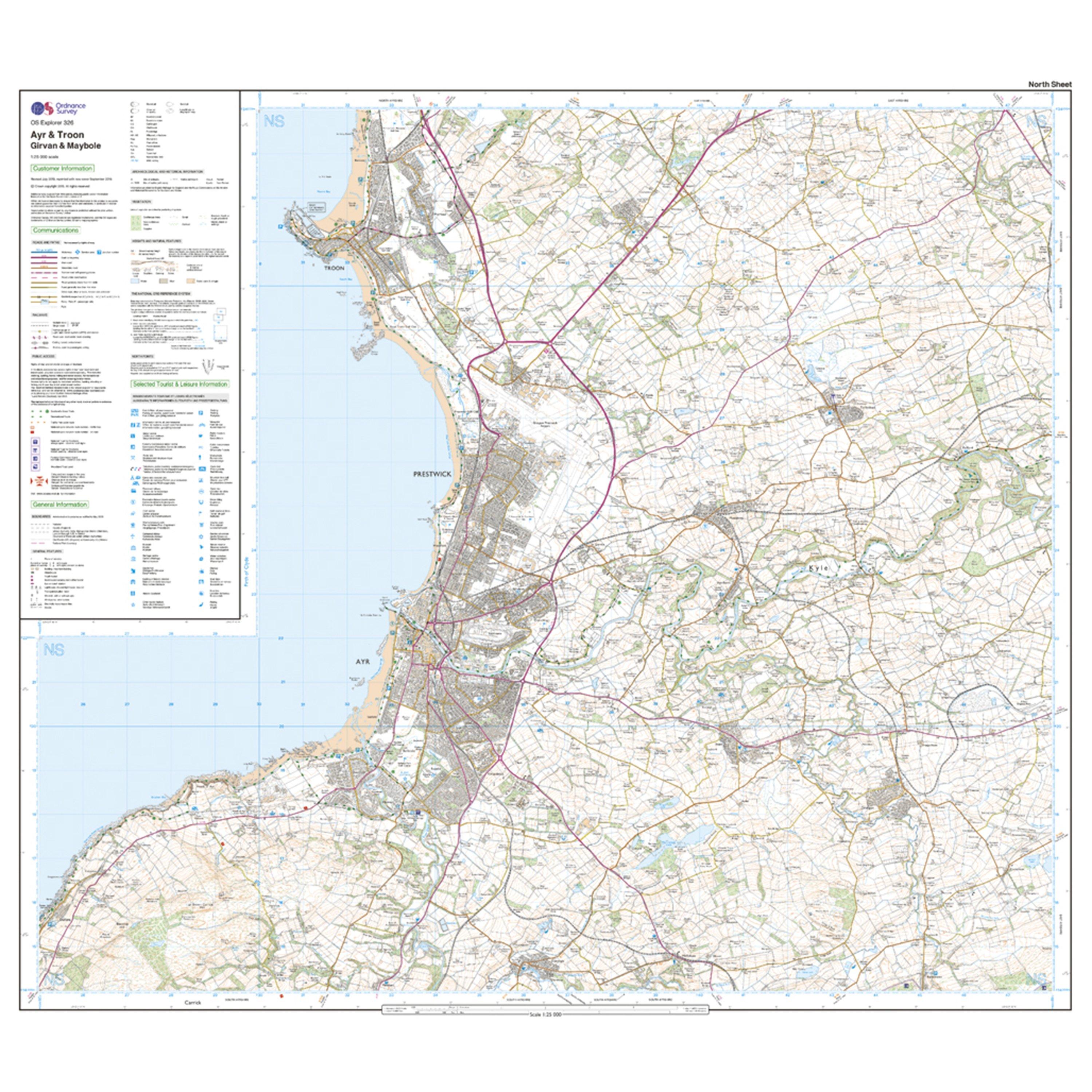 Explorer 326 Ayr & Troon Map With Digital Version