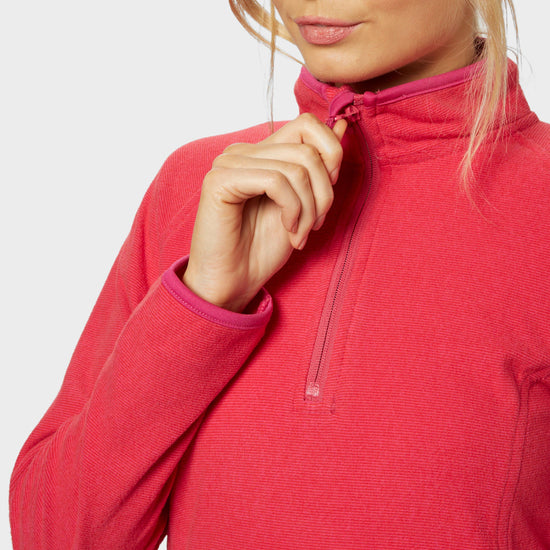 Women's Half Zip Micro Stripe Fleece