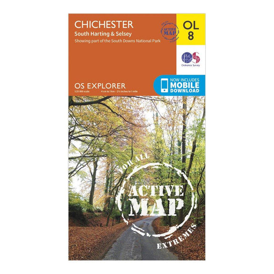 Explorer Active OL8 Chichester, South Harting & Selsey Map With Digital Version