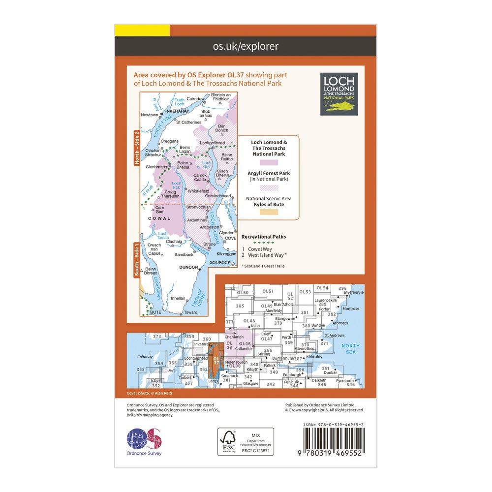 Explorer Active OL37 Cowal East Dunoon & Inveraray Map With Digital Version