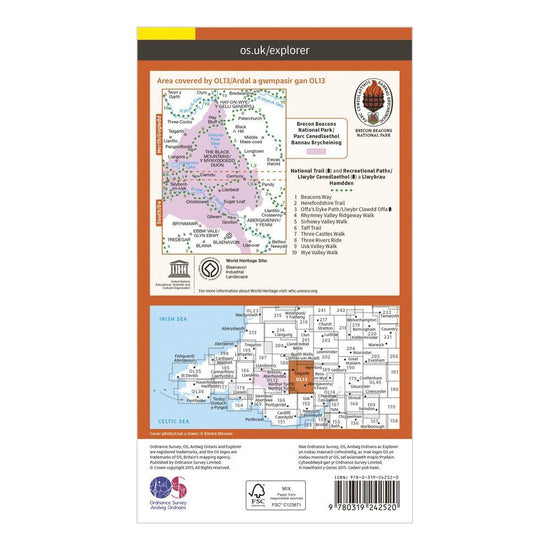 Explorer OL13 Brecon Beacons National Park - Eastern Area Map With Digital Version