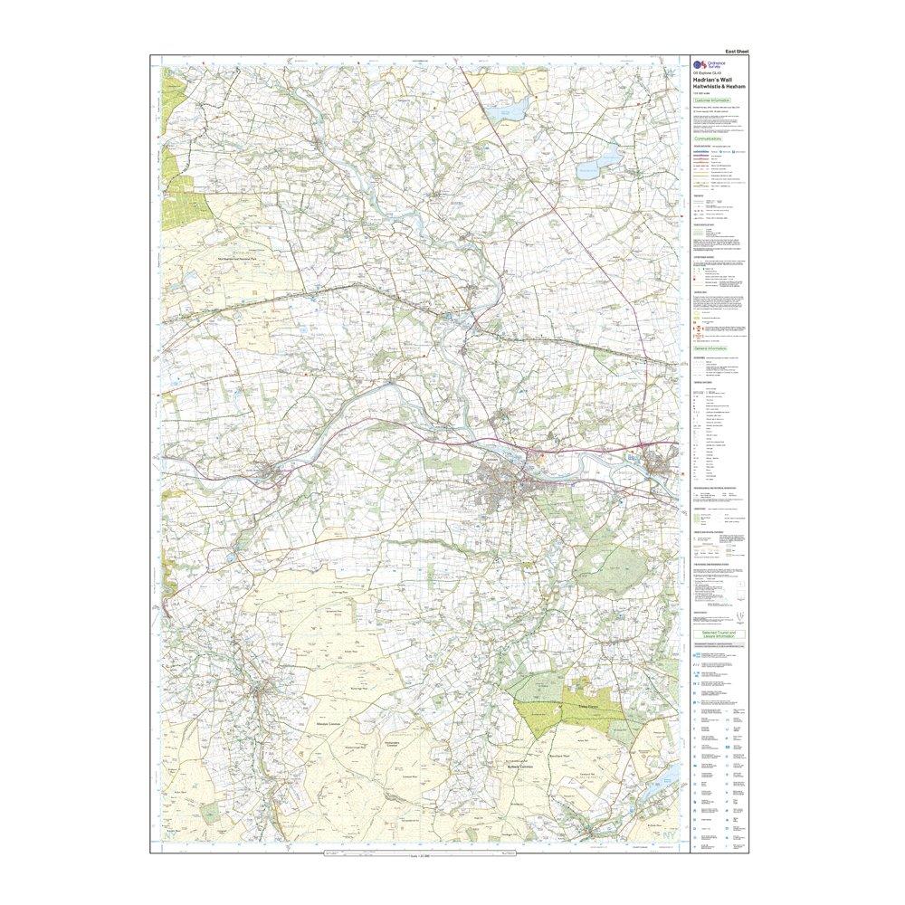 Explorer OL43 Hadrian's Wall Map With Digital Version