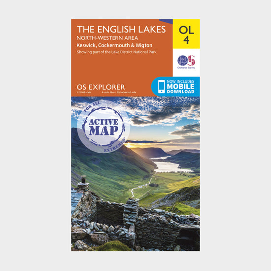 Explorer Active OL4 The English Lakes - North Western Area Map With Digital Version