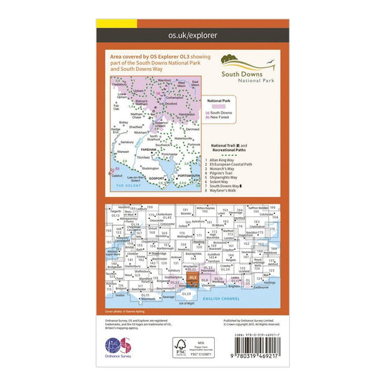 Explorer Active OL3 Meon Valley, Portsmouth, Gosport & Fareham Map With Digital Version